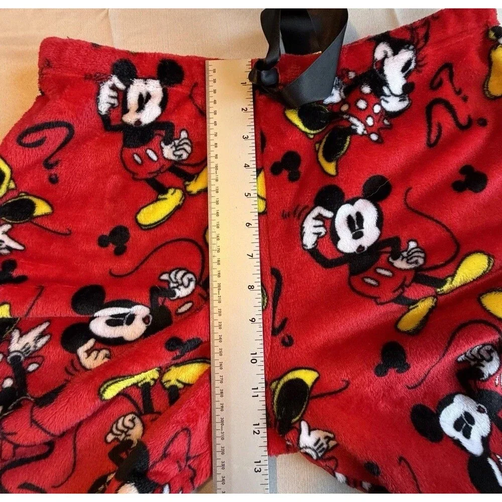 Disney Mickey Mouse Womens Soft Plush Fleece PJ/Lounge Pants Red Black L(12-14) - Picture 7 of 8